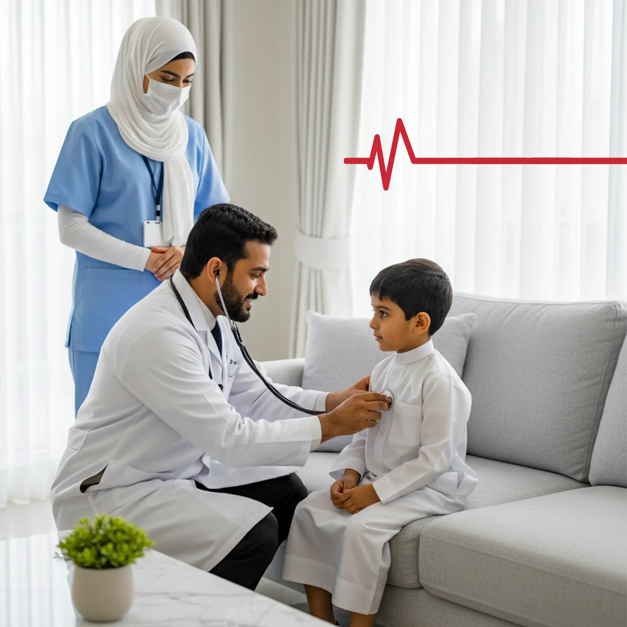 استشاري اطفال مع ممرضه